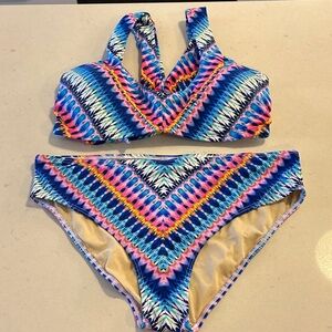 Cupshe Colorful Chevron Pattern Two-Piece Bikini removal pads bundle - 2 $25